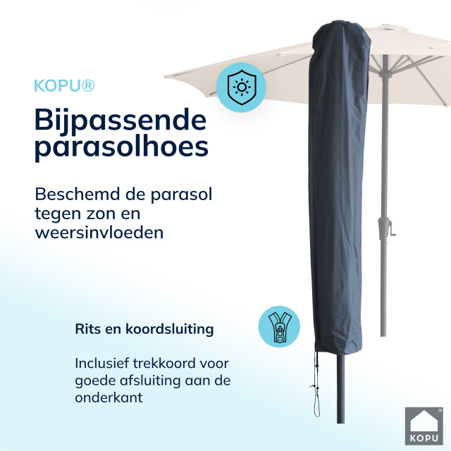Kopu ® madrid grote parasol rond 350 cm met beschermhoes en parasolvoet - 2939166 large