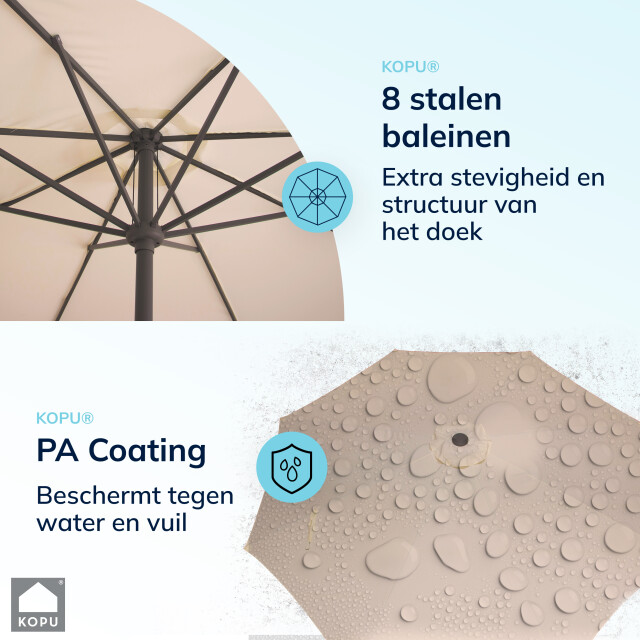 Kopu ® madrid grote parasol rond 350 cm met beschermhoes en parasolvoet - 2939166 large