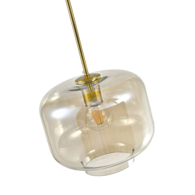 QUVIO Hanglamp met glazen kap metaal – glas amber 3066860 large