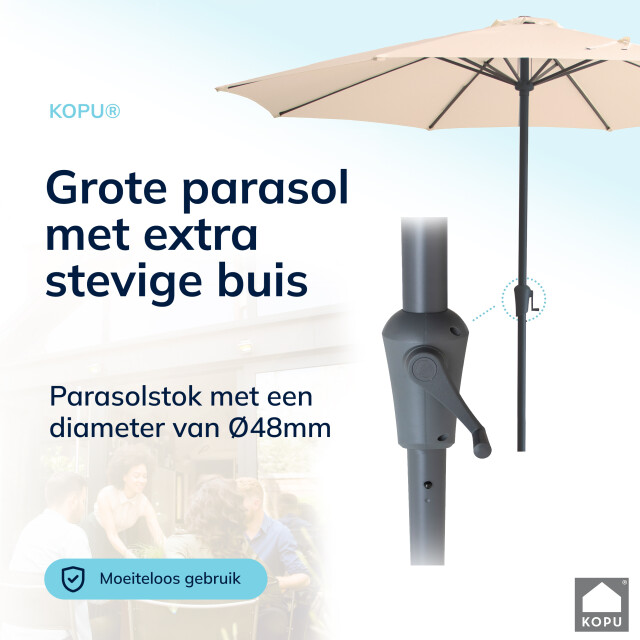 Kopu ® madrid grote parasol rond 350 cm met beschermhoes en parasolvoet - 2939166 large