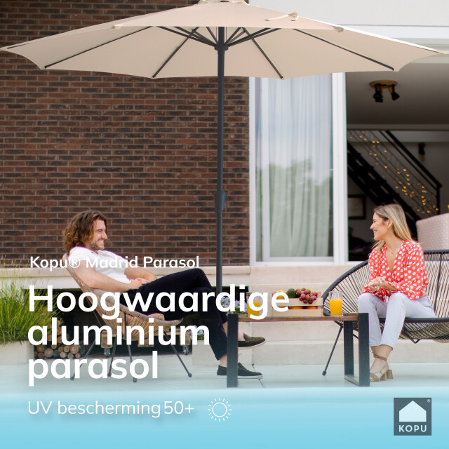 Kopu ® madrid grote parasol rond 350 cm met beschermhoes en parasolvoet - 2939166 large
