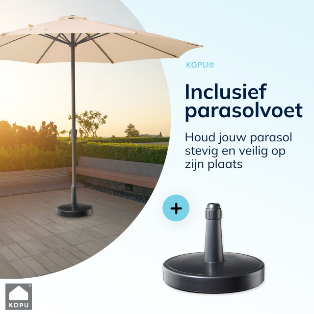 Kopu ® madrid grote parasol rond 350 cm met beschermhoes en parasolvoet - 2939166 large