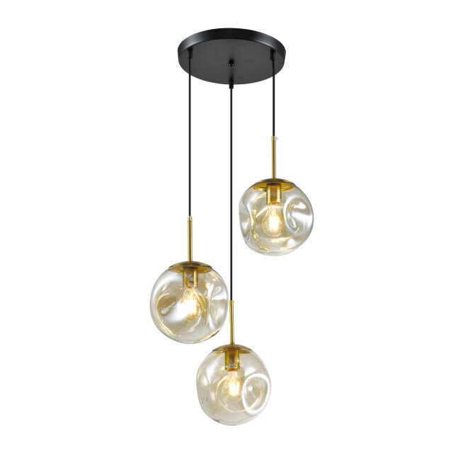 QUVIO Gouden wandlamp glazen bol 3-lichts 3066858 large