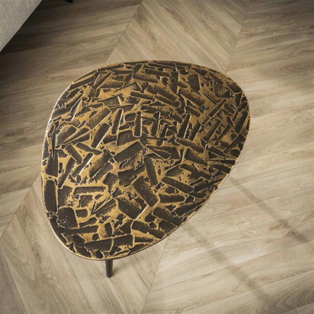 Hoyz salontafel driehoekig patina metal set van 2 3040370 large
