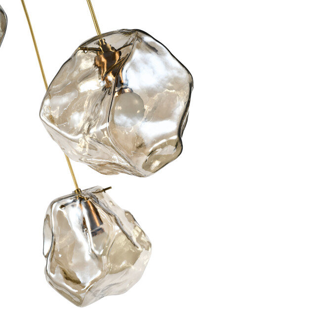 QUVIO Hanglamp ice cubes 3 lichts metaal glas - 3067144 large