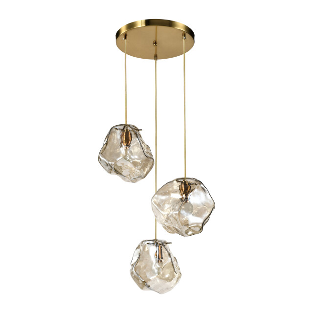 QUVIO Hanglamp ice cubes 3 lichts metaal glas - 3067144 large