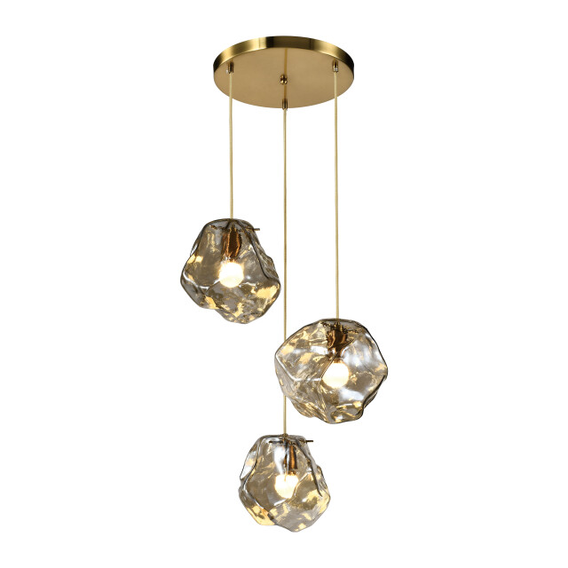 QUVIO Hanglamp ice cubes 3 lichts metaal glas - 3067144 large