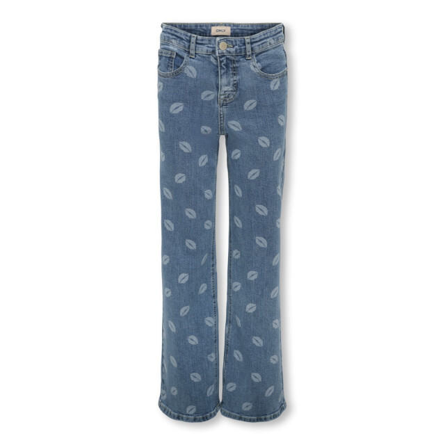 Only Kogjuicy wide leg lip print dnm blue denim 2103.35.0014 large