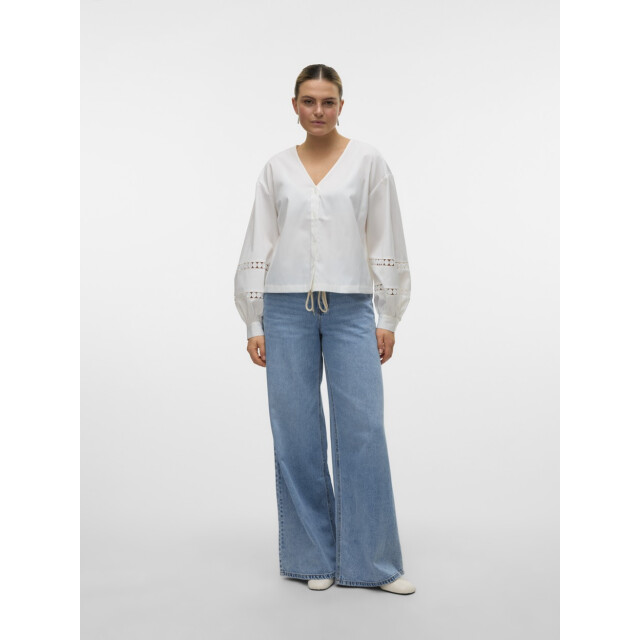 Vero Moda Vmjanni tape ls v-neck top wvn ga l off-white 4309.02.0019 large
