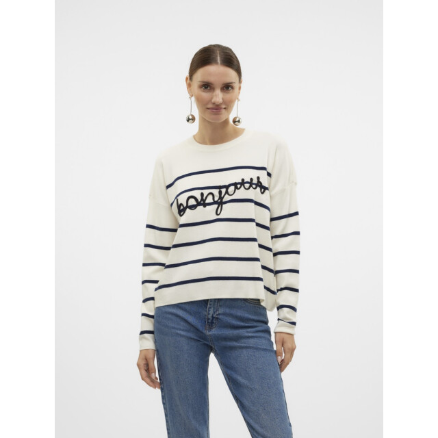 Vero Moda Vmaria bonjour ls o-neck pullover g ecru dessin 4219.08.0132 large