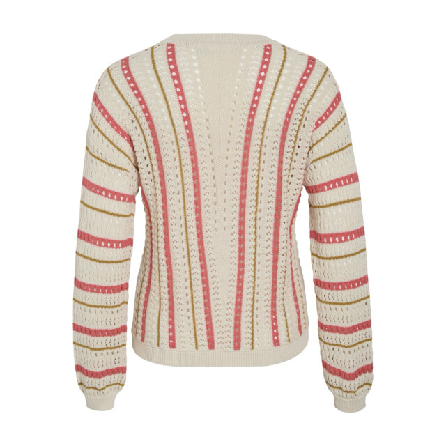 Vila Vimarian o-neck ls stripe knit top ecru dessin 4219.08.0005 large