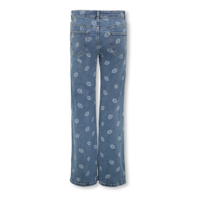 Only Kogjuicy wide leg lip print dnm blue denim 2103.35.0014 large