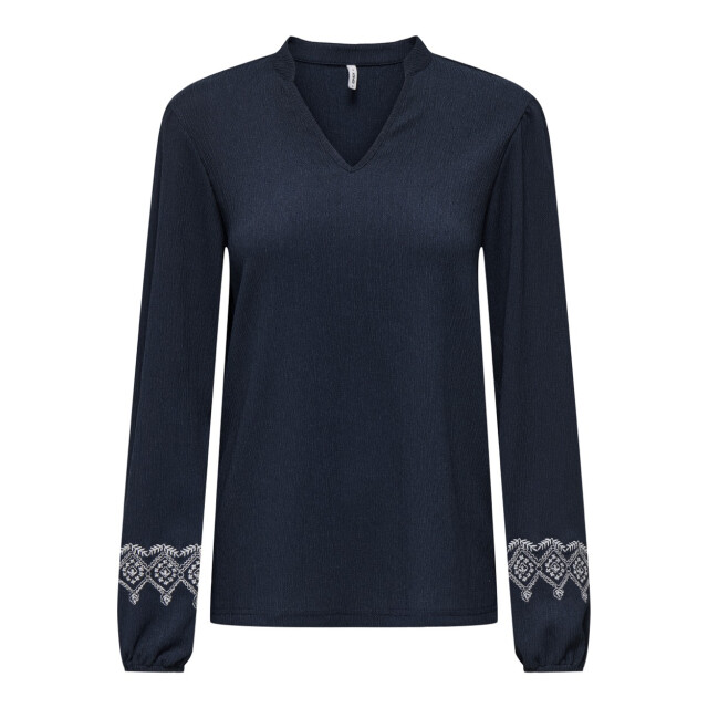 Only Onlnanna ls embroidery blouse jrs navy 4389.37.0032 large