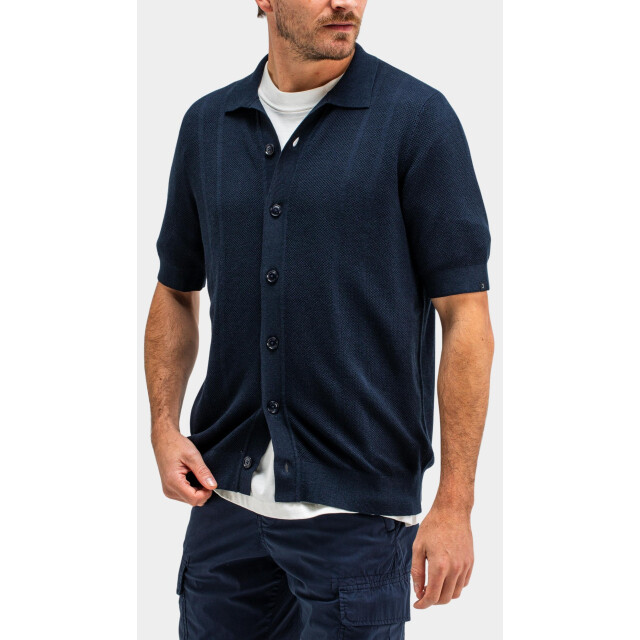 Butcher of Blue Casual hemd korte mouw aidan knit shirt m2516003/890 184859 large