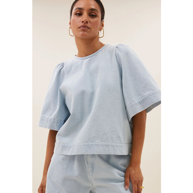 By-Bar Amsterdam 25112003 olivia bleached denim blouse 25112003 olivia bleached denim blouse large
