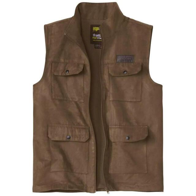 Atlas For Men Heren faux suede gilet UTAF1887_brown large