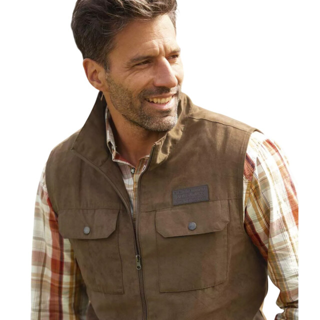 Atlas For Men Heren faux suede gilet UTAF1887_brown large
