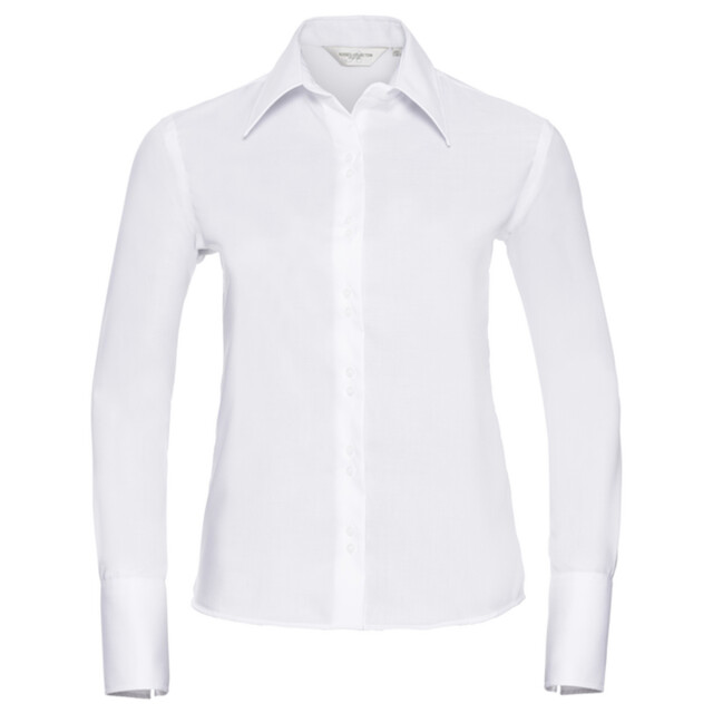 Russell Athletic Dames ultimate non-iron getailleerde overhemd met lange mouwen UTLT4639_white large