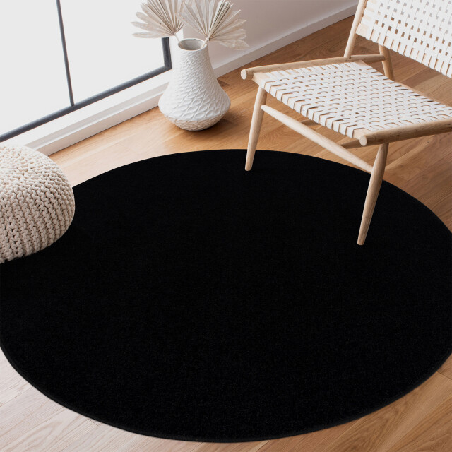Muratap Uni rond effen laagpolig vloerkleed modern 350 cm rond 3013610 large