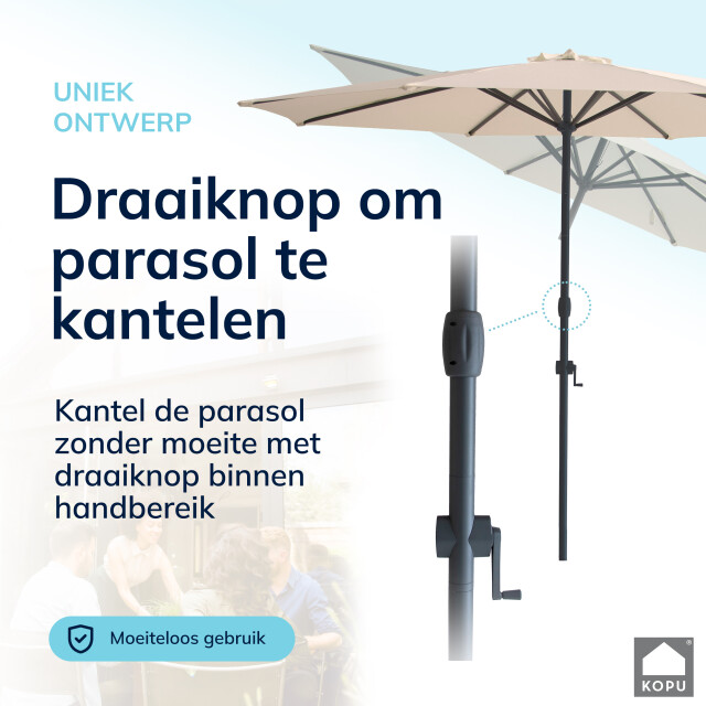 Kopu ® valencia parasol rond 300 cm met beschermhoes - 2934597 large