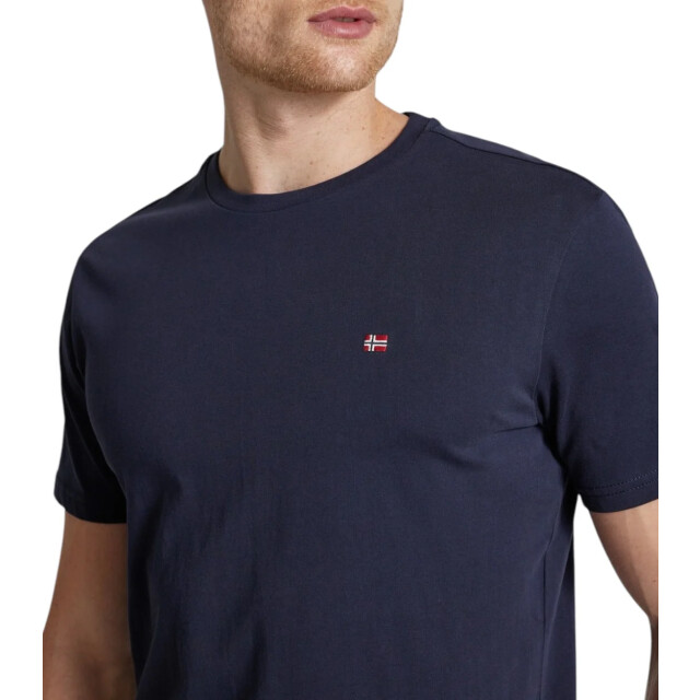 Napapijri T-shirt heren Napapijri T-shirt Met Labelstitching In Marineblauw Heren large