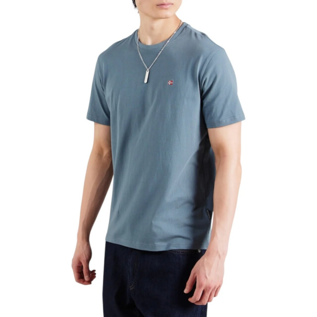 Napapijri Salis t-shirt voor heren in katoen Napapijri Salis T-shirt Voor Heren in Grijs Katoen large