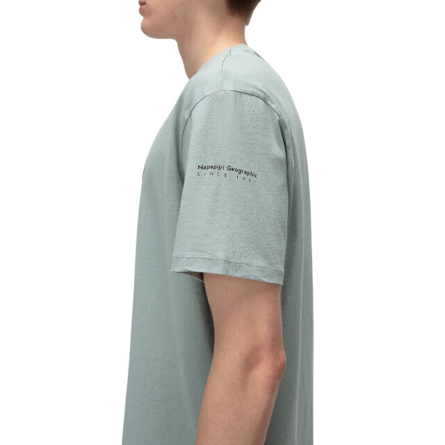 Napapijri Badge t-shirt Napapijri Groen Badge T-Shirt Voor Heren Katoen Korte Mouwen large