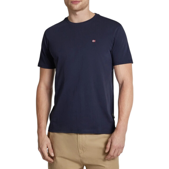 Napapijri T-shirt heren Napapijri T-shirt Met Labelstitching In Marineblauw Heren large
