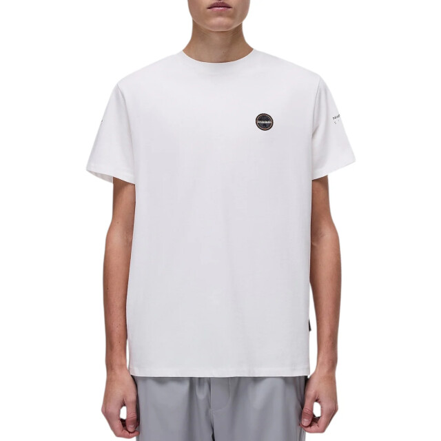 Napapijri Badge t-shirt Napapijri Wit Badge T-Shirt Voor Heren Van 100% Katoen large