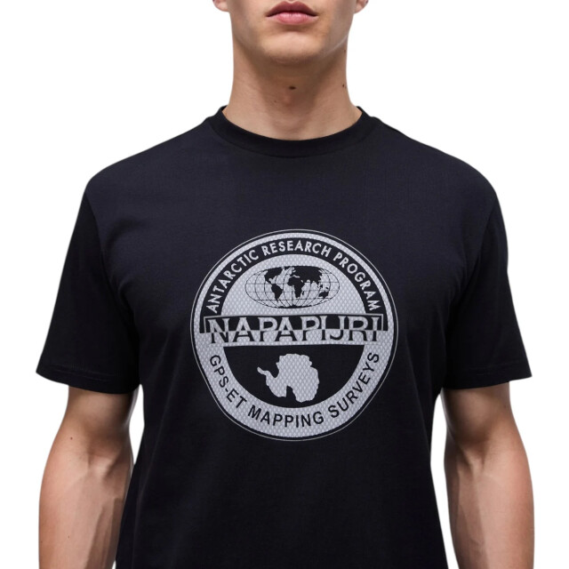 Napapijri S-bollo 2 t-shirt Napapijri Zwart S-BOLLO 2 T-shirt Voor Heren Katoen large