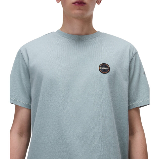 Napapijri Badge t-shirt Napapijri Groen Badge T-Shirt Voor Heren Katoen Korte Mouwen large