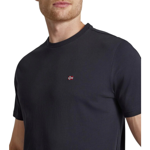 Napapijri T-shirt met labelstitching in Napapijri T-shirt Met Labelstitching In Zwart Voor Heren large