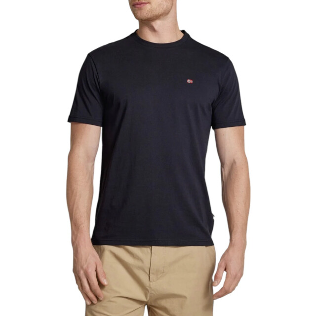 Napapijri T-shirt met labelstitching in Napapijri T-shirt Met Labelstitching In Zwart Voor Heren large