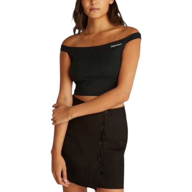 Calvin Klein Croptop met logo Calvin Klein Jeans Zwart Croptop Met Logo large