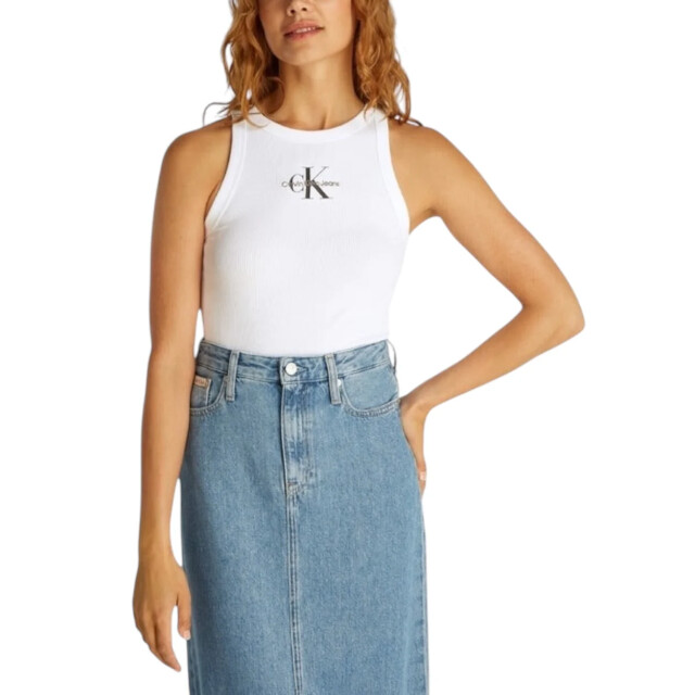 Calvin Klein Tanktop met logo Calvin Klein Jeans Wit Tanktop Met Logo large
