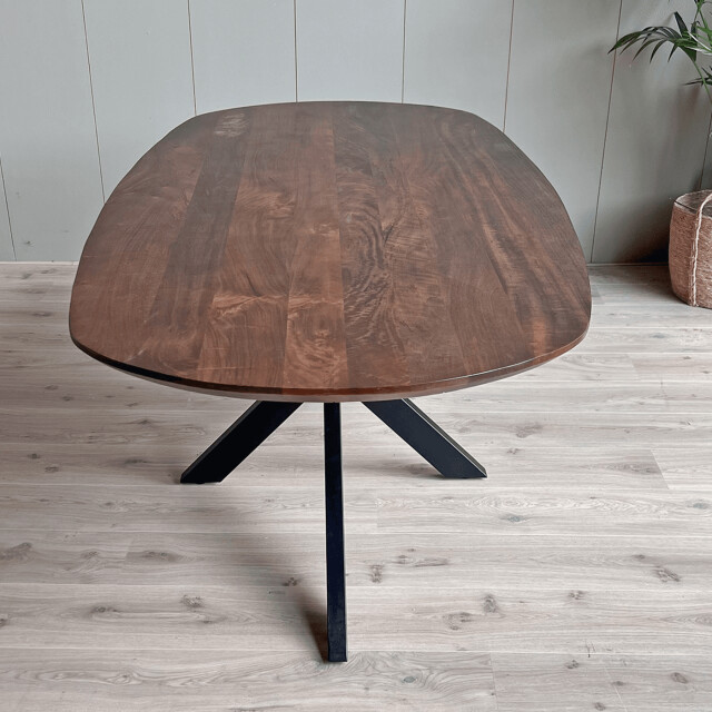 Old Inn Eettafel mango walnoot deens ovaal 200x100 cm met spinpoot 2202186 large