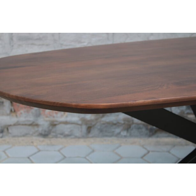 Old Inn Eettafel mango walnoot deens ovaal 200x100 cm met spinpoot 2202186 large