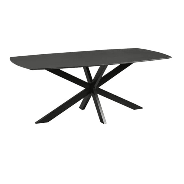 Old Inn Eetkamertafel mango deens ovaal zwart 200x100 cm met spinpoot 2892378 large