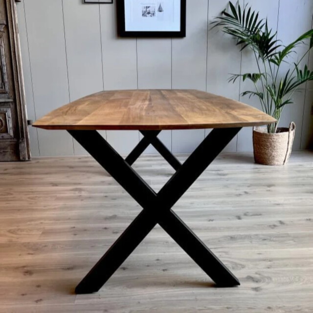 Old Inn Eetkamertafel mango deens ovaal 240x100 cm met x poot 2892380 large