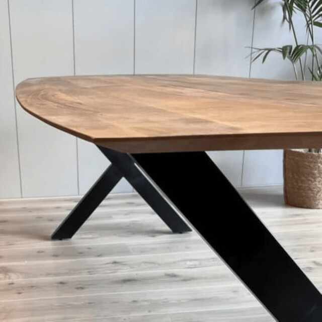 Old Inn Eetkamertafel mango deens ovaal 240x100 cm met x poot 2892380 large