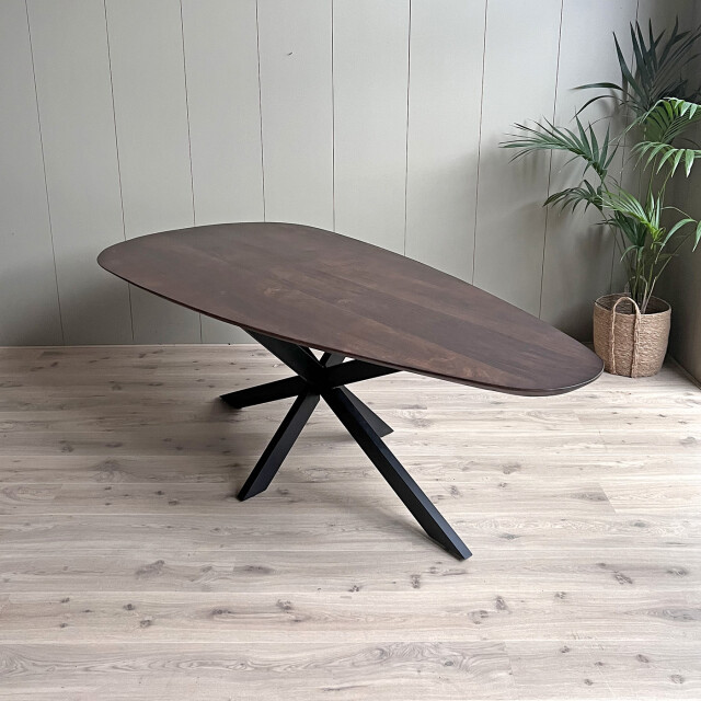 Old Inn Eetkamertafel mango organisch druppel walnoot met spinpoot 2894682 large