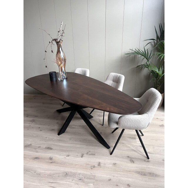 Old Inn Eetkamertafel mango organisch druppel walnoot met spinpoot 2894682 large