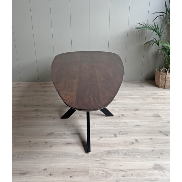 Old Inn Eetkamertafel mango organisch druppel walnoot met spinpoot 2894682 large