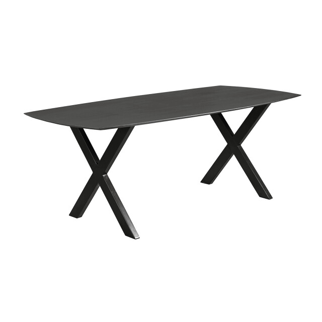Old Inn Eetkamertafel mango deens ovaal zwart 200x100 cm met x poot 2892381 large