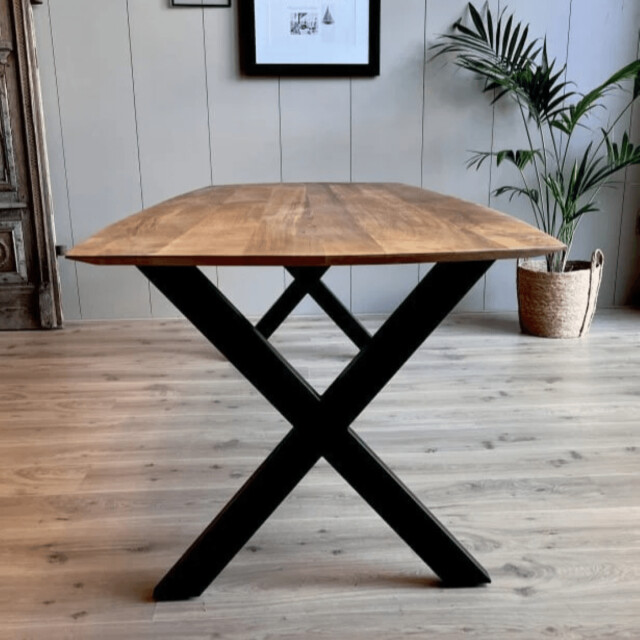 Old Inn Eetkamertafel mango deens ovaal 240x100 cm met x poot 2892380 large