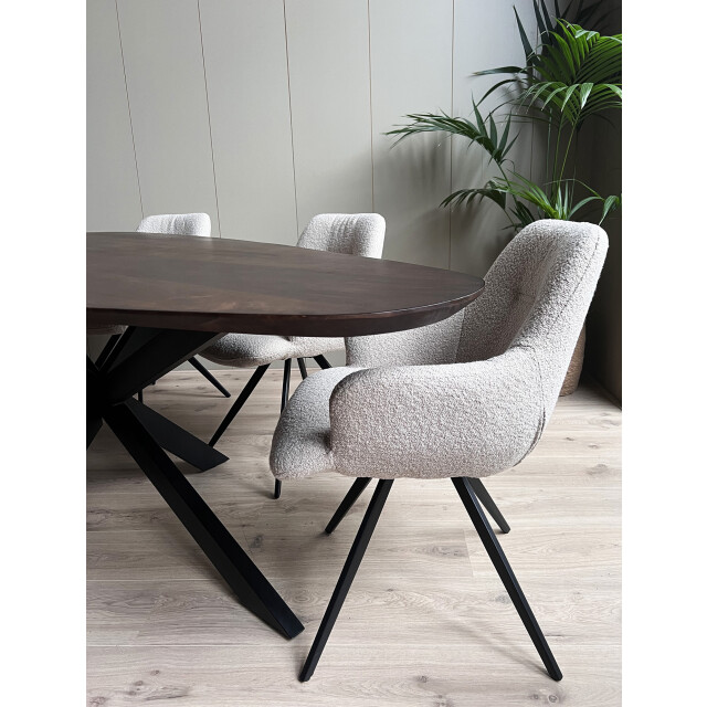 Old Inn Eetkamertafel mango organisch druppel walnoot met spinpoot 2894682 large