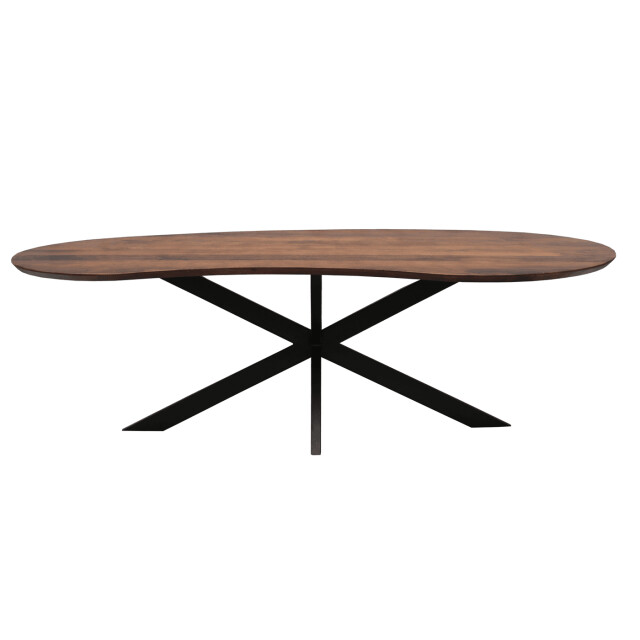 Old Inn Eetkamertafel mango organisch kidney walnoot met spinpoot 2314465 large