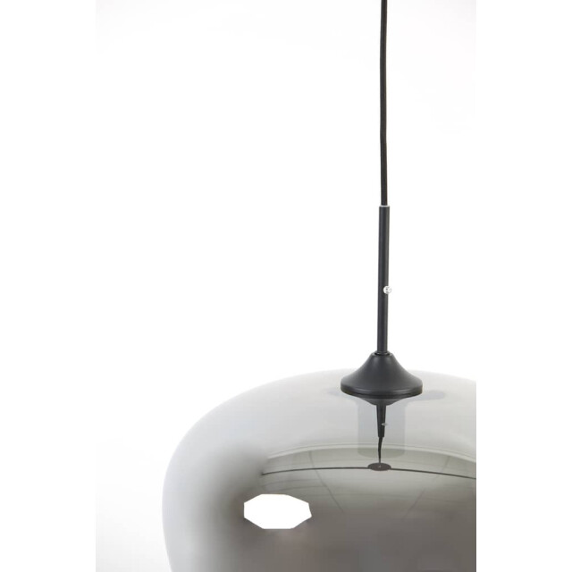 Light & Living Hanglamp smoke glas-matzwart mayson Ø 40 x 34cm 2952412 large