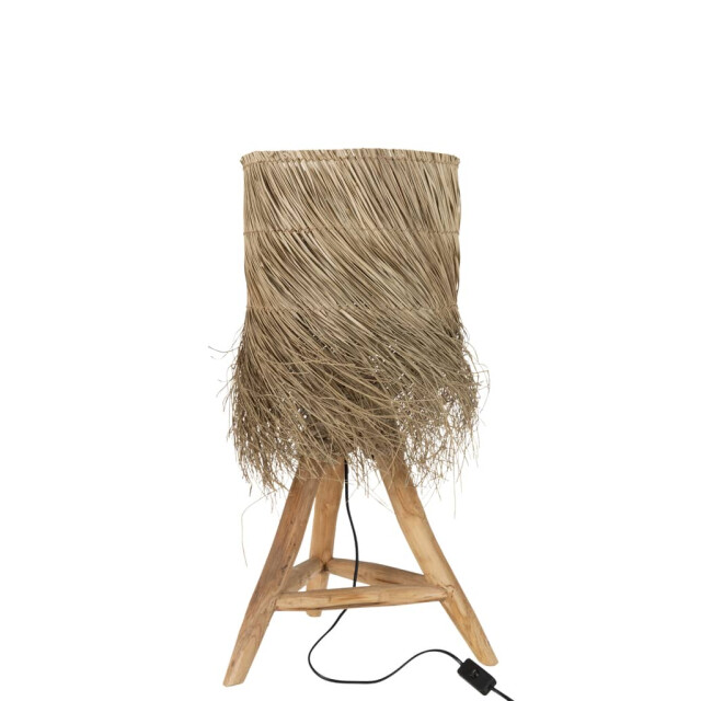 J-Line Tafellamp gras teakhout naturel rafi 20913 large