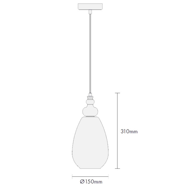 Safaary Hanglamp van glas champagnekleurig grazi Ø 15 x 31cm SF0313285 large